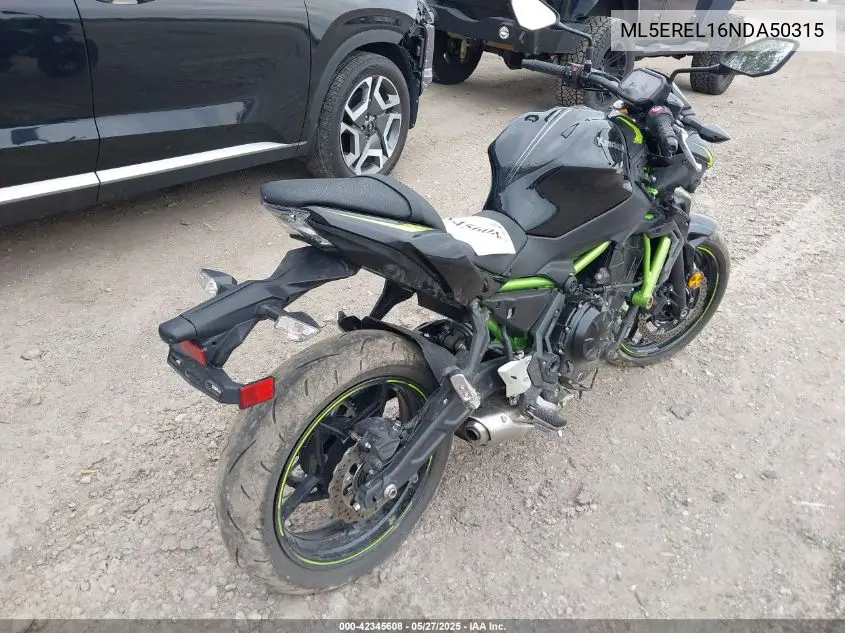 2022 Kawasaki Er650 L VIN: ML5EREL16NDA50315 Lot: 42345608