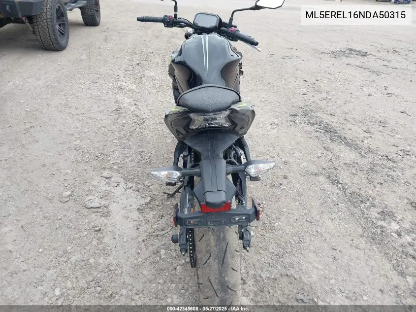 2022 Kawasaki Er650 L VIN: ML5EREL16NDA50315 Lot: 42345608