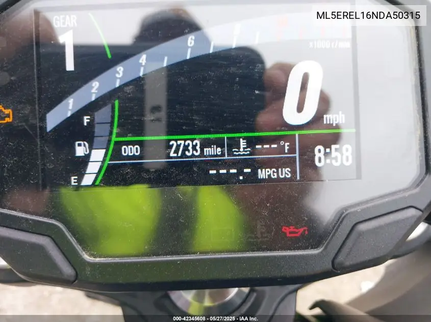2022 Kawasaki Er650 L VIN: ML5EREL16NDA50315 Lot: 42345608