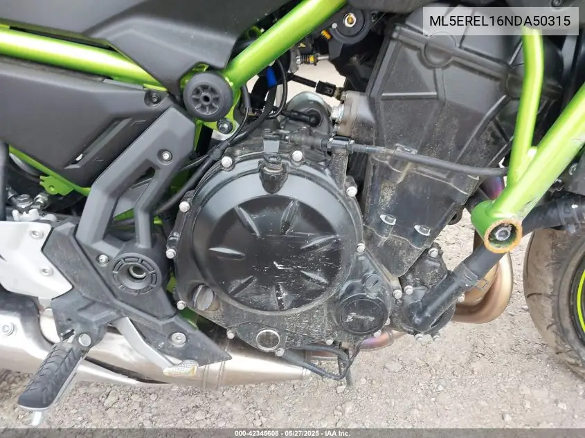 2022 Kawasaki Er650 L VIN: ML5EREL16NDA50315 Lot: 42345608
