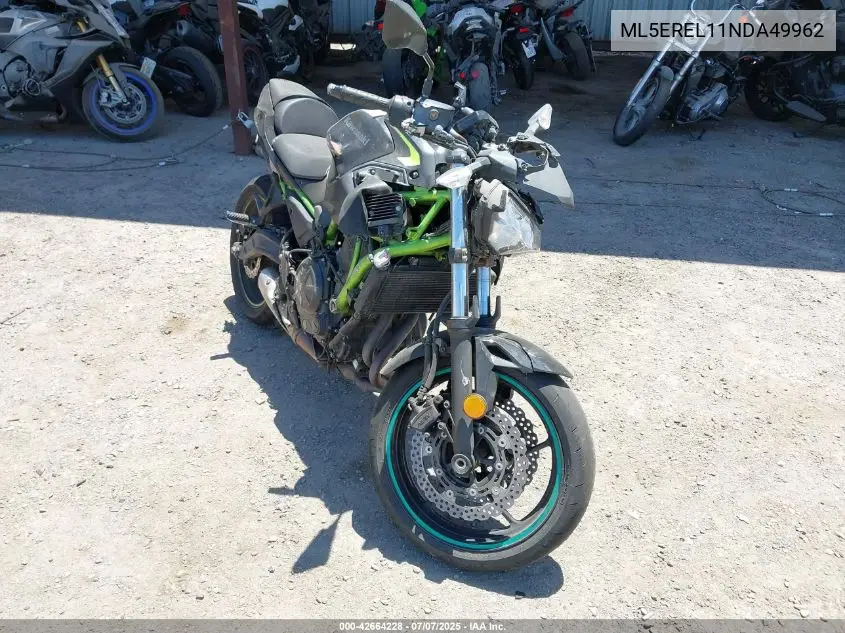 2022 Kawasaki Er650 L VIN: ML5EREL11NDA49962 Lot: 42664228