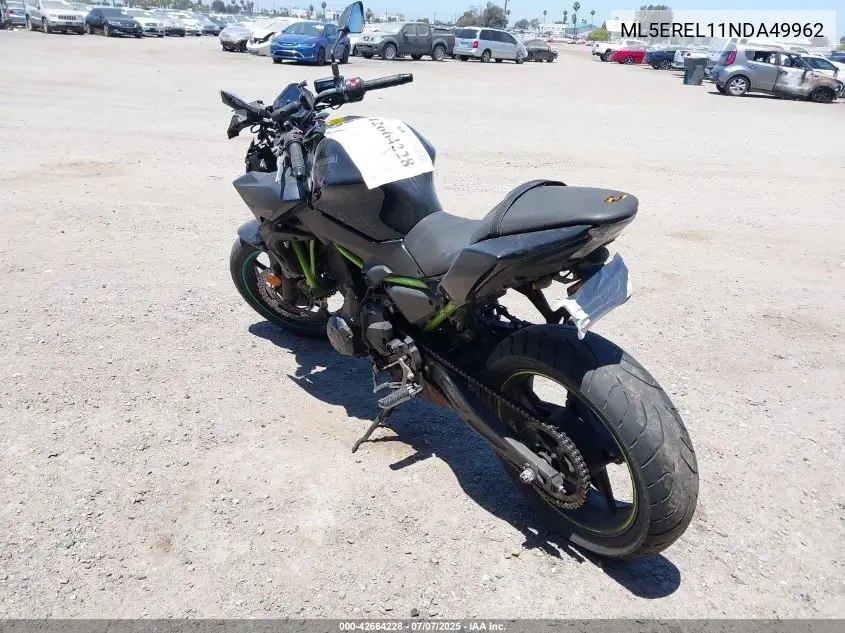2022 Kawasaki Er650 L VIN: ML5EREL11NDA49962 Lot: 42664228