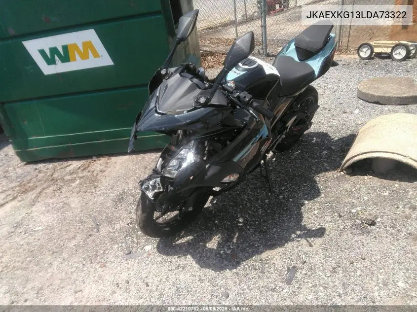 2020 Kawasaki Ex400 VIN: JKAEXKG13LDA73322 Lot: 42210782