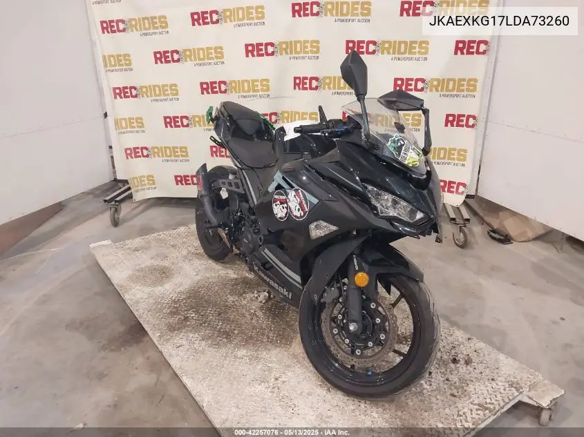 2020 Kawasaki Ex400 VIN: JKAEXKG17LDA73260 Lot: 42257076