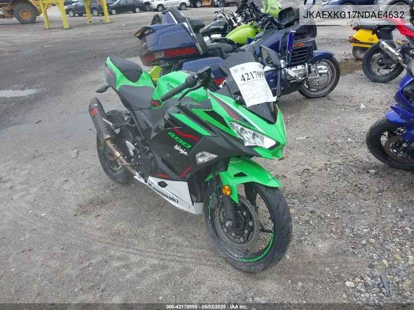 2022 Kawasaki Ex400 VIN: JKAEXKG17NDAE4632 Lot: 42170995