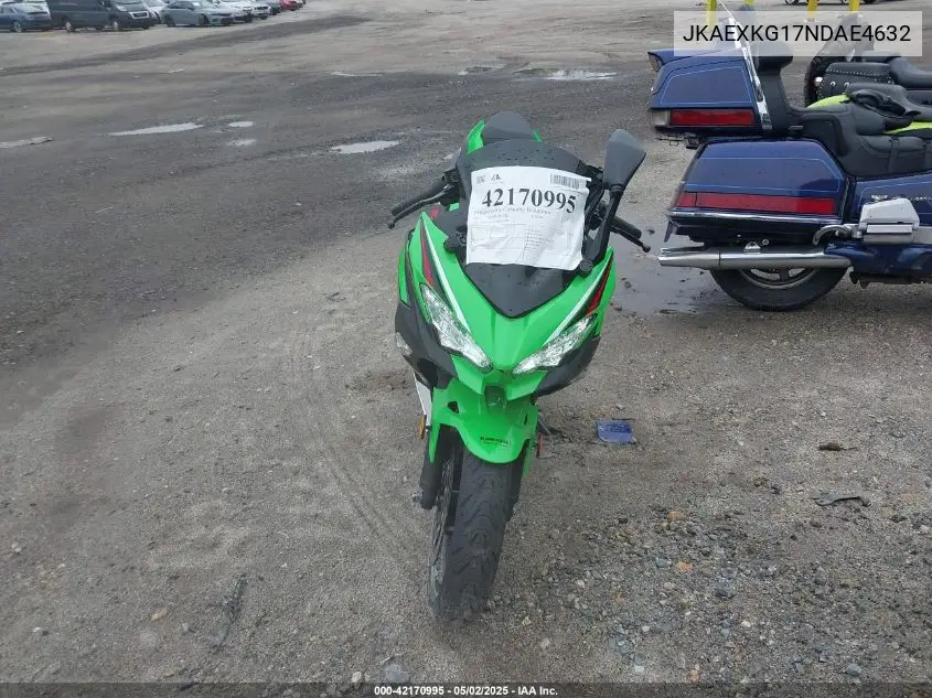 2022 Kawasaki Ex400 VIN: JKAEXKG17NDAE4632 Lot: 42170995