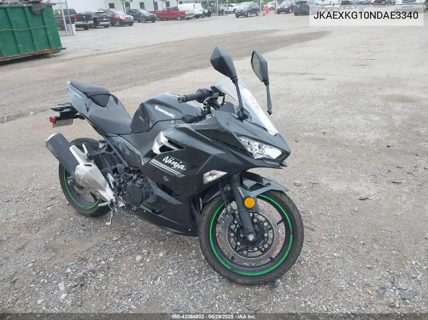 2022 Kawasaki Ex400 VIN: JKAEXKG10NDAE3340 Lot: 42364802