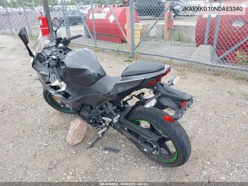 2022 Kawasaki Ex400 VIN: JKAEXKG10NDAE3340 Lot: 42364802