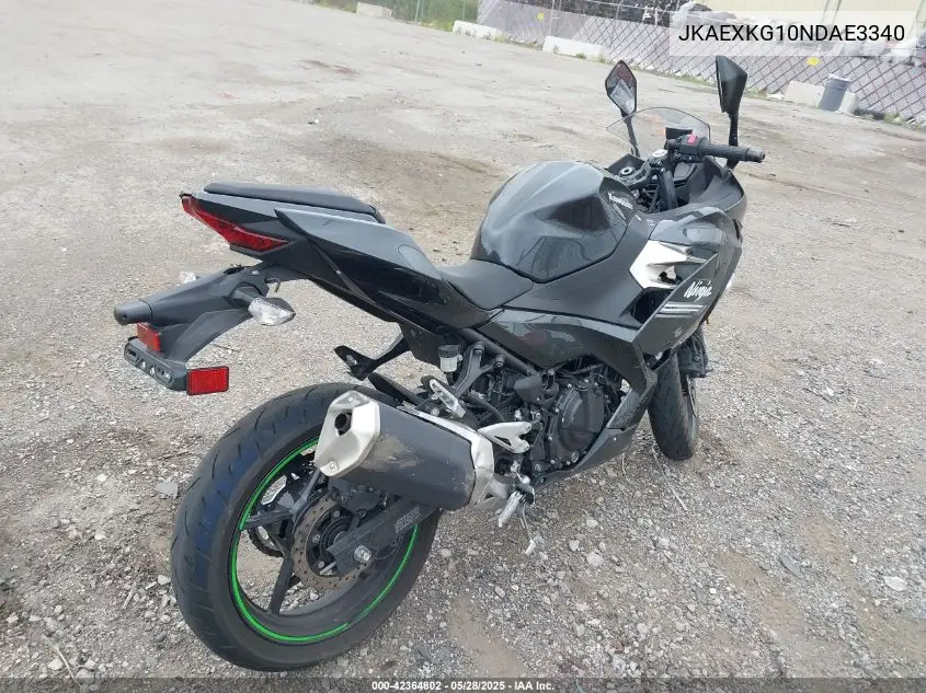 2022 Kawasaki Ex400 VIN: JKAEXKG10NDAE3340 Lot: 42364802