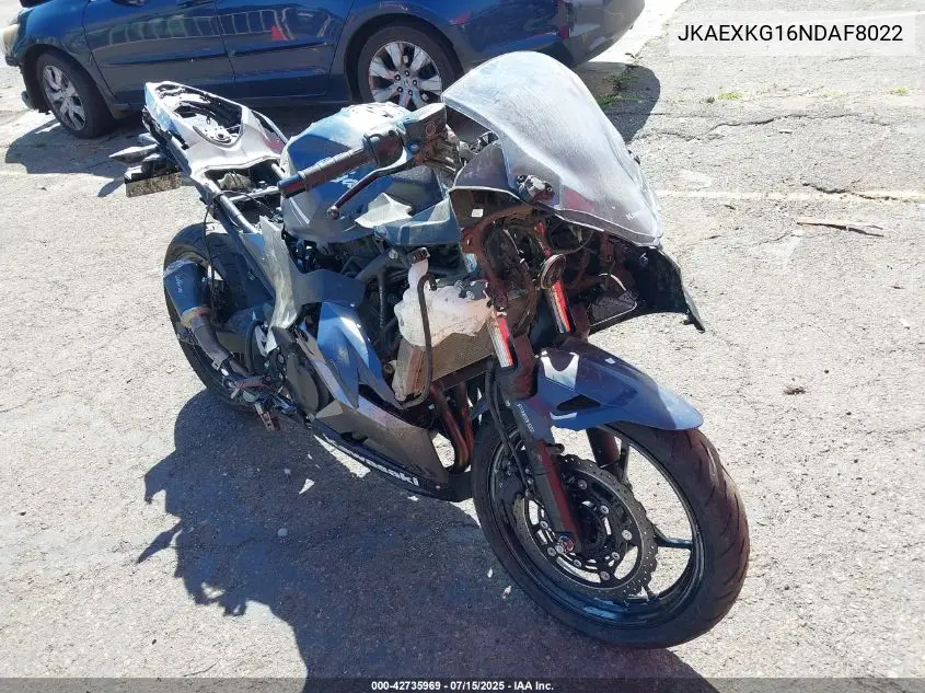 2022 Kawasaki Ex400 VIN: JKAEXKG16NDAF8022 Lot: 42735969