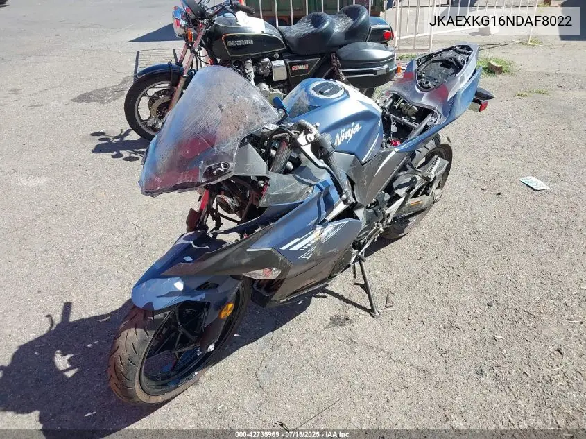 2022 Kawasaki Ex400 VIN: JKAEXKG16NDAF8022 Lot: 42735969