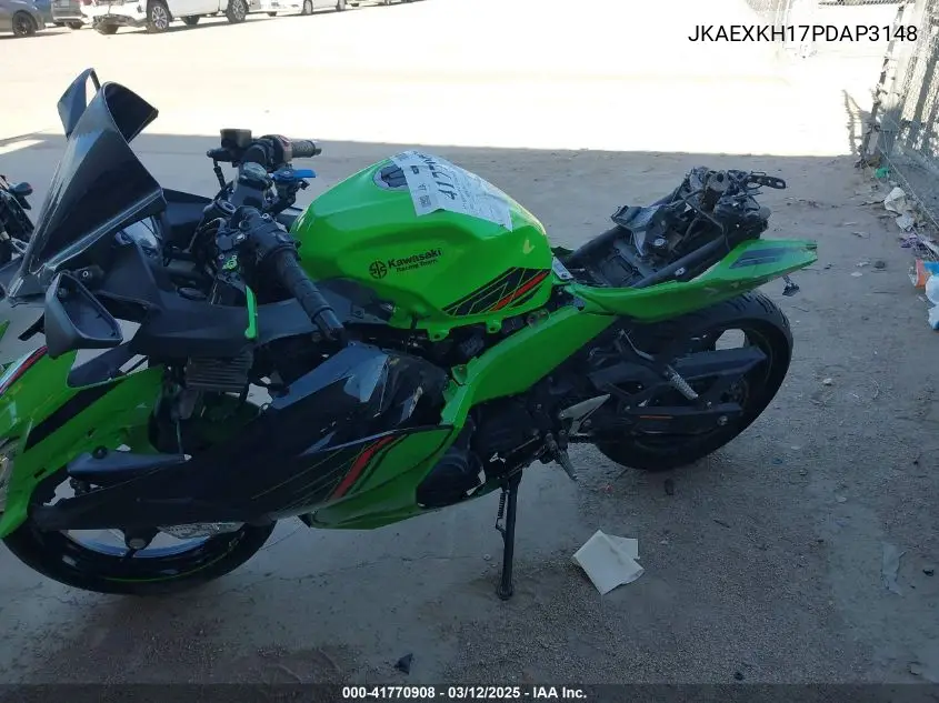 2023 Kawasaki Ex400 VIN: JKAEXKH17PDAP3148 Lot: 41770908