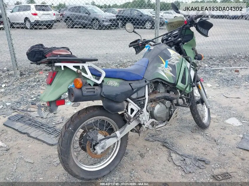 2003 Kawasaki Kl650 A VIN: JKAKLEA133DA04302 Lot: 42773745
