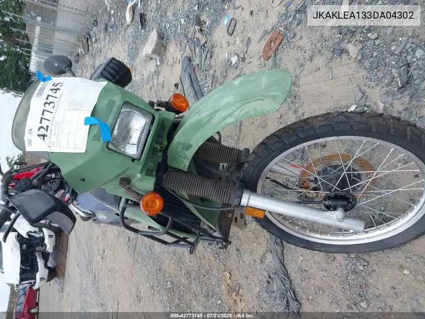 2003 Kawasaki Kl650 A VIN: JKAKLEA133DA04302 Lot: 42773745