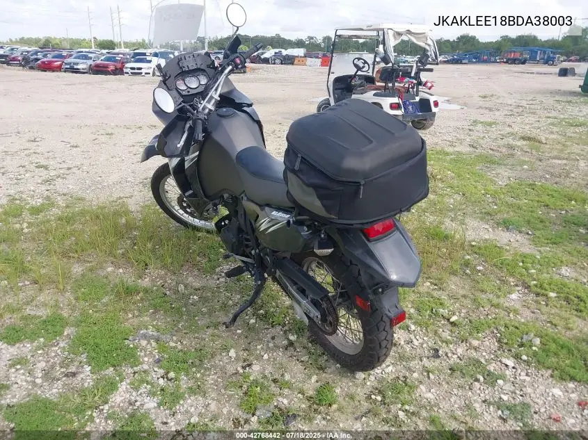 2011 Kawasaki Kl650 E VIN: JKAKLEE18BDA38003 Lot: 42768442