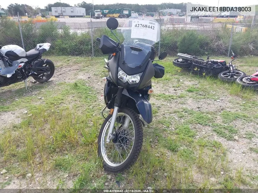 2011 Kawasaki Kl650 E VIN: JKAKLEE18BDA38003 Lot: 42768442
