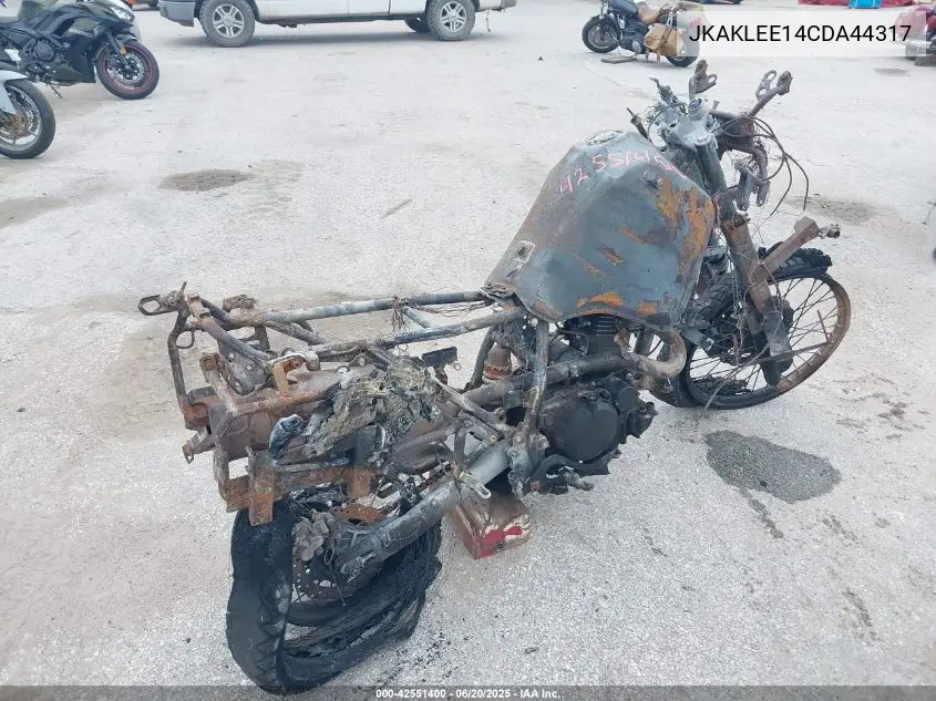 2012 Kawasaki Kl650 E VIN: JKAKLEE14CDA44317 Lot: 42551400