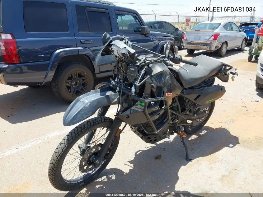 2015 Kawasaki Kl650 E VIN: JKAKLEE16FDA81034 Lot: 42293860