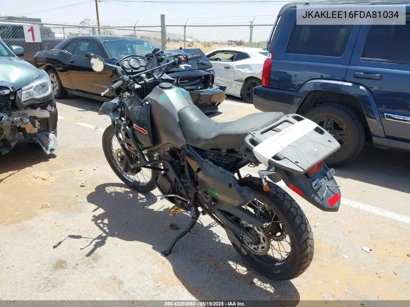 2015 Kawasaki Kl650 E VIN: JKAKLEE16FDA81034 Lot: 42293860