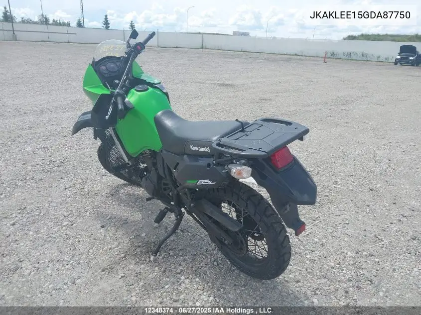 2016 Kawasaki Kl650 E VIN: JKAKLEE15GDA87750 Lot: 12348374