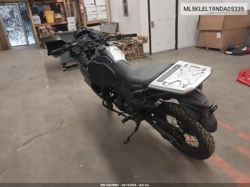 2022 Kawasaki Kl650 L VIN: ML5KLEL19NDA05339 Lot: 42030067