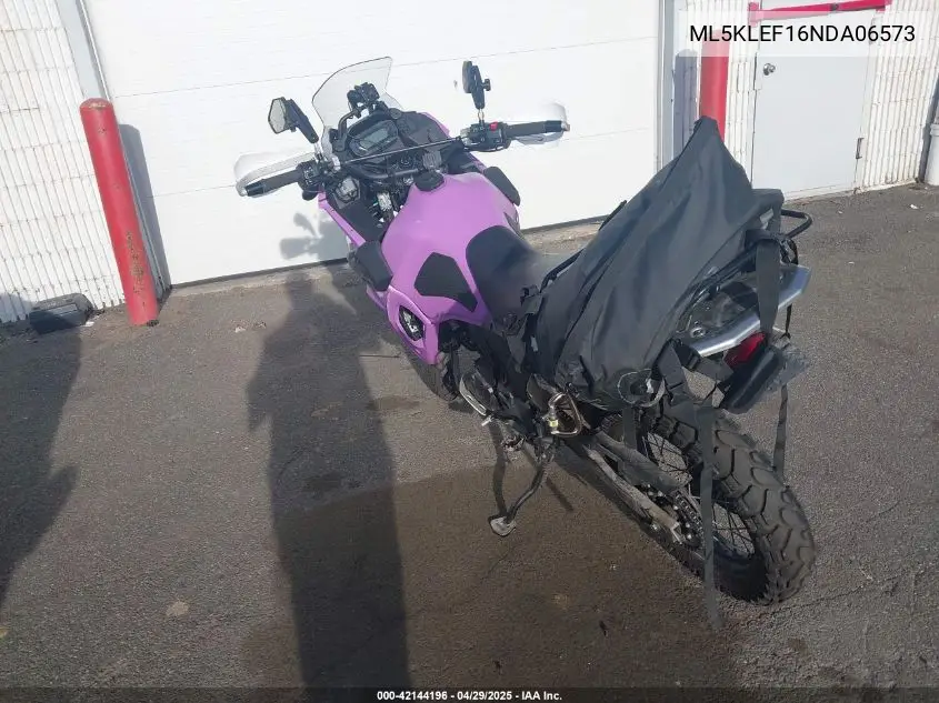 2022 Kawasaki Kl650 F VIN: ML5KLEF16NDA06573 Lot: 42144196