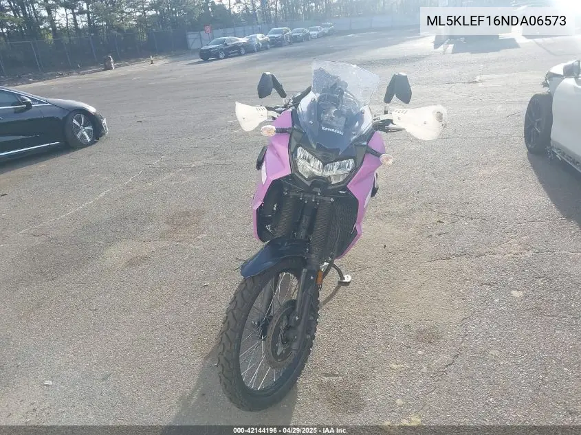 2022 Kawasaki Kl650 F VIN: ML5KLEF16NDA06573 Lot: 42144196