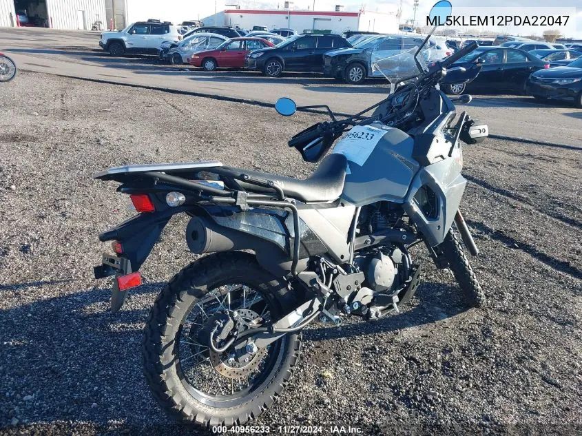2023 Kawasaki Kl650 M VIN: ML5KLEM12PDA22047 Lot: 40956233