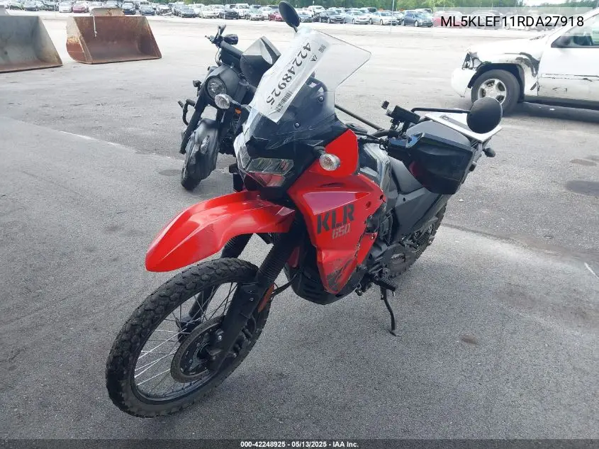 2024 Kawasaki Kl650 F VIN: ML5KLEF11RDA27918 Lot: 42248925