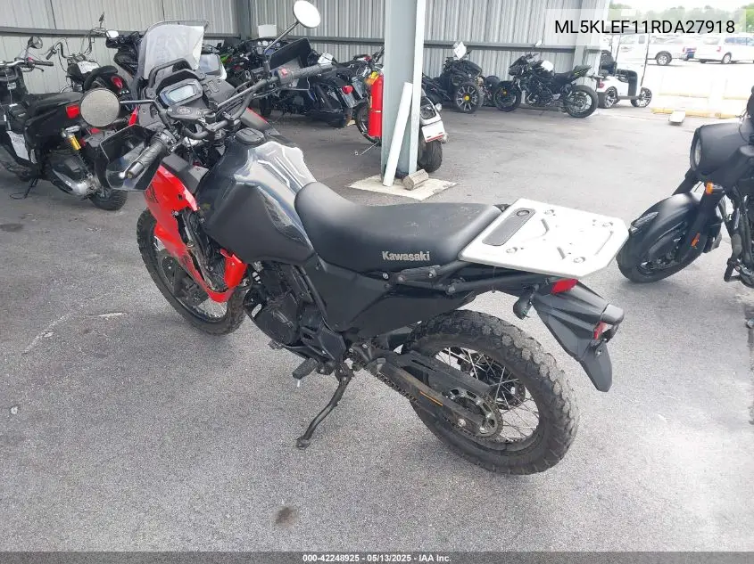 2024 Kawasaki Kl650 F VIN: ML5KLEF11RDA27918 Lot: 42248925