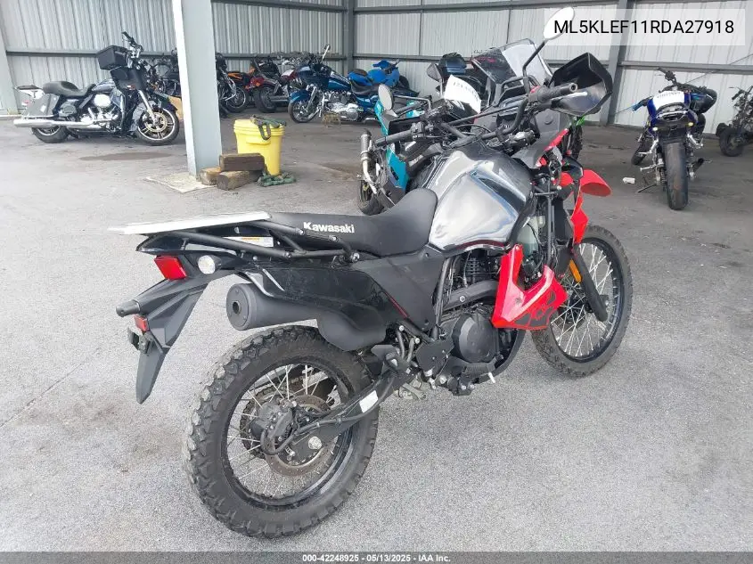 2024 Kawasaki Kl650 F VIN: ML5KLEF11RDA27918 Lot: 42248925