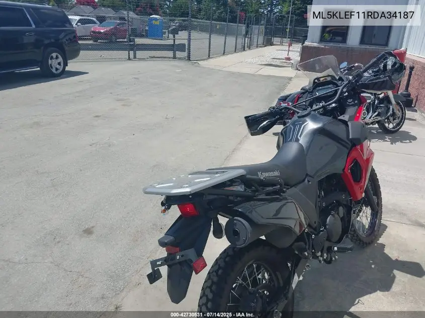 2024 Kawasaki Kl650 F VIN: ML5KLEF11RDA34187 Lot: 42730531