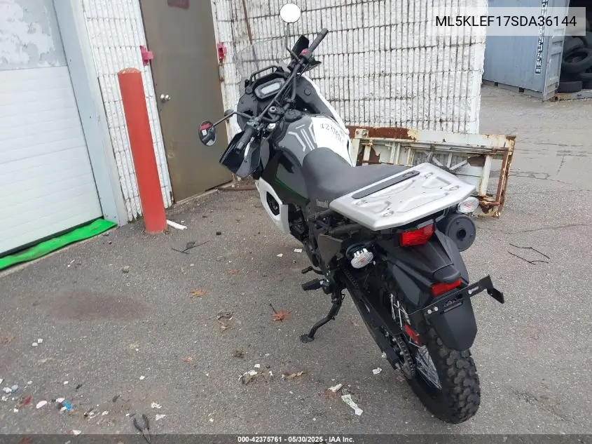 2025 Kawasaki Kl650 F VIN: ML5KLEF17SDA36144 Lot: 42375761