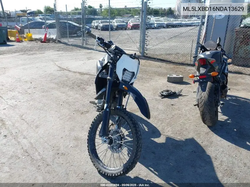 2022 Kawasaki Klx300 D VIN: ML5LXBD16NDA13629 Lot: 42203694