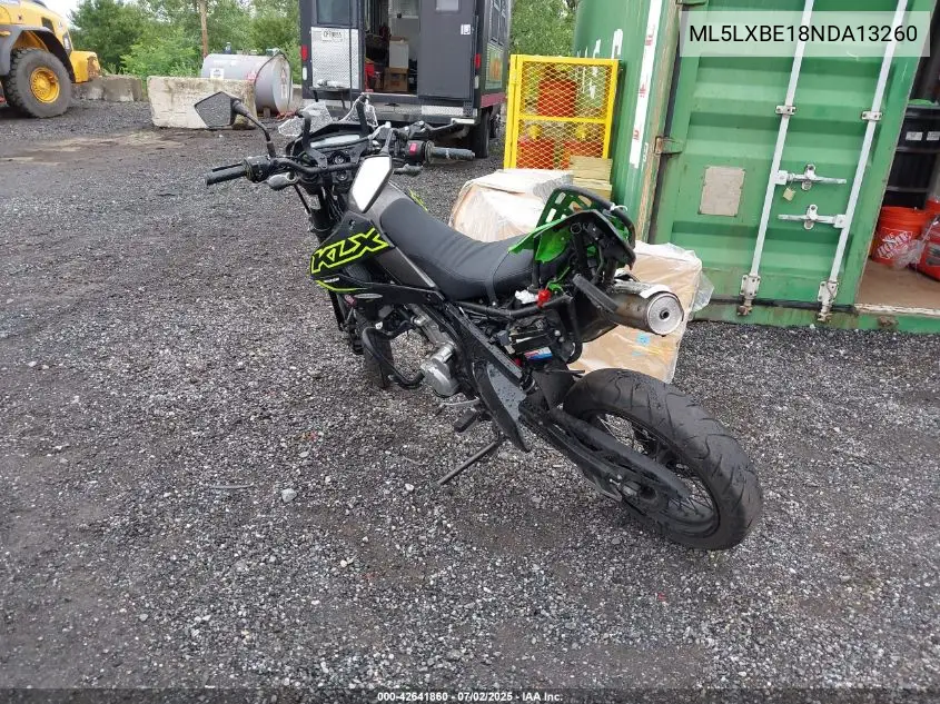2022 Kawasaki Klx300 E VIN: ML5LXBE18NDA13260 Lot: 42641860