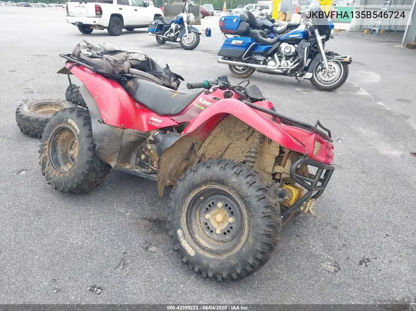 2005 Kawasaki Kvf360 A Prairie VIN: JKBVFHA135B546724 Lot: 42399223