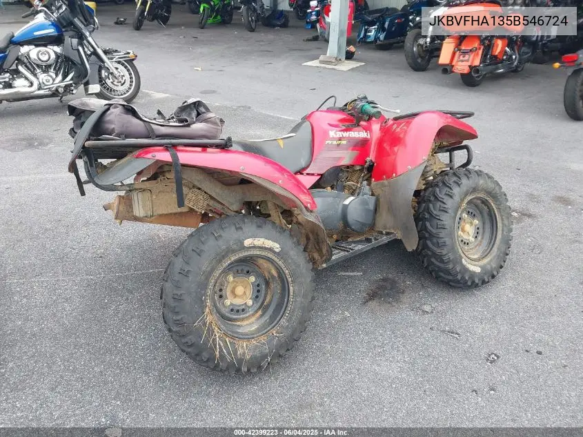 2005 Kawasaki Kvf360 A Prairie VIN: JKBVFHA135B546724 Lot: 42399223