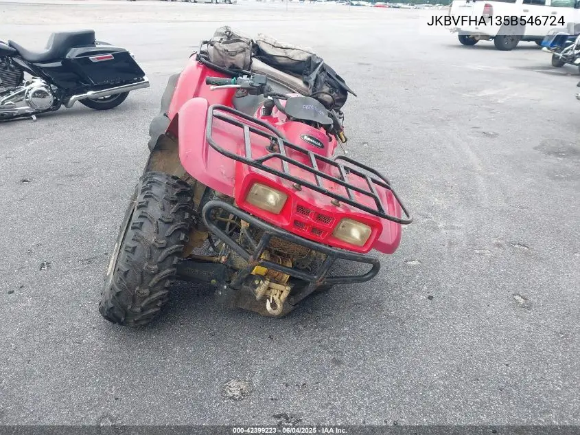 2005 Kawasaki Kvf360 A Prairie VIN: JKBVFHA135B546724 Lot: 42399223