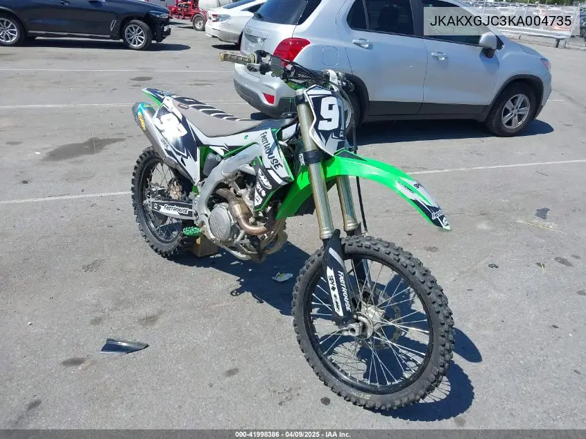 2019 Kawasaki Kx450 F VIN: JKAKXGJC3KA004735 Lot: 41998386