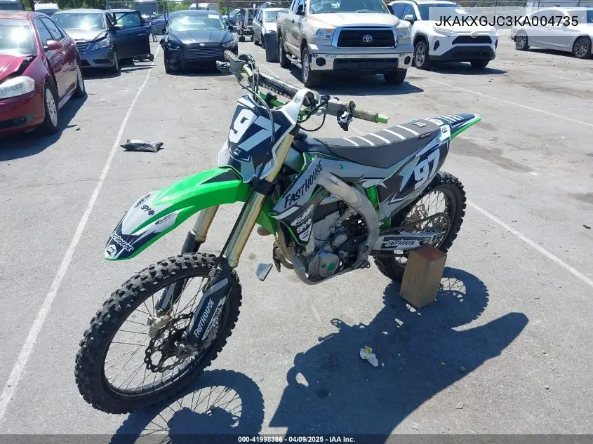 2019 Kawasaki Kx450 F VIN: JKAKXGJC3KA004735 Lot: 41998386
