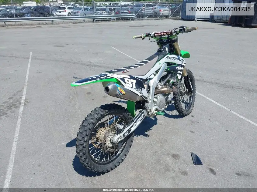 2019 Kawasaki Kx450 F VIN: JKAKXGJC3KA004735 Lot: 41998386