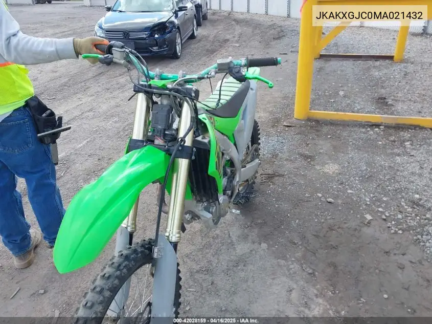 2021 Kawasaki Kx450 F VIN: JKAKXGJC0MA021432 Lot: 42028159