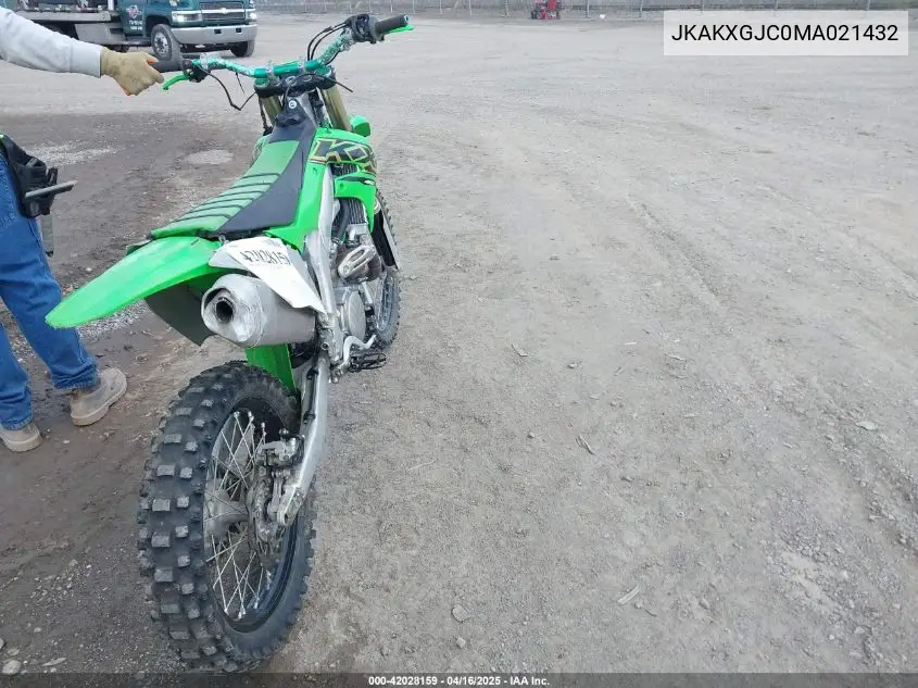 2021 Kawasaki Kx450 F VIN: JKAKXGJC0MA021432 Lot: 42028159