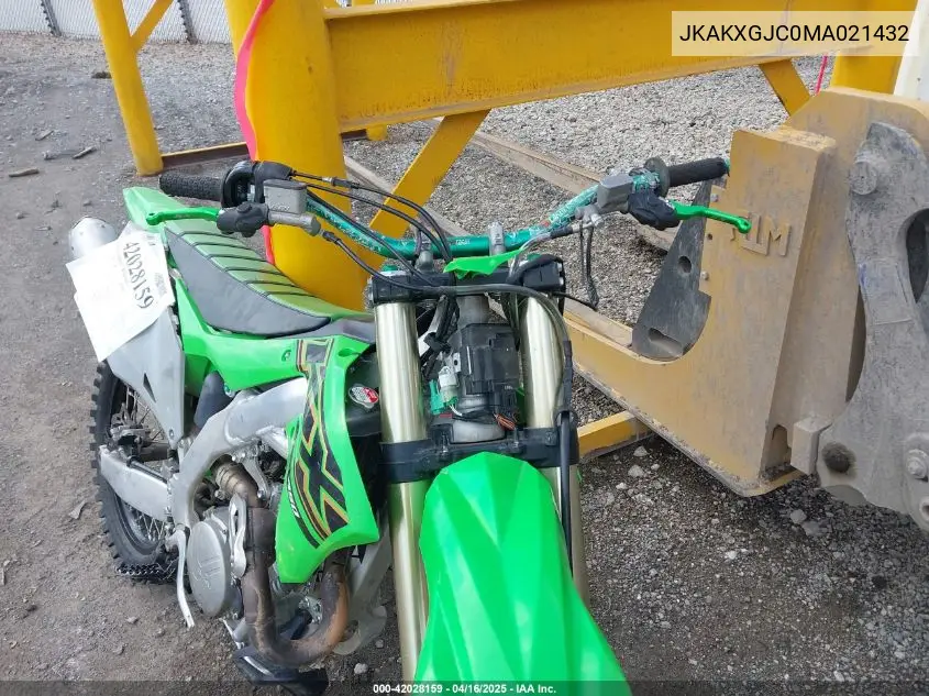 2021 Kawasaki Kx450 F VIN: JKAKXGJC0MA021432 Lot: 42028159