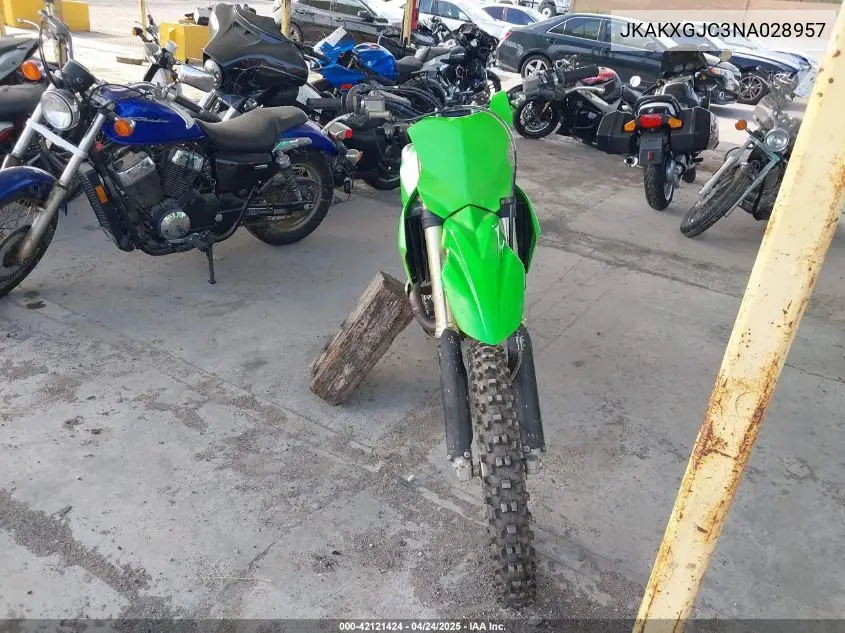 2022 Kawasaki Kx450 F VIN: JKAKXGJC3NA028957 Lot: 42121424