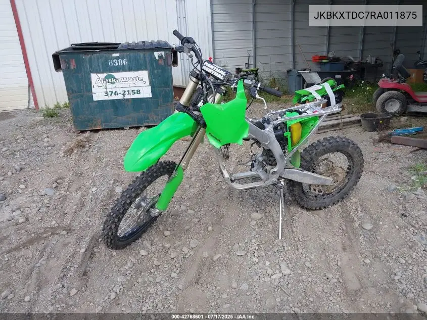 2024 Kawasaki Kx252 D VIN: JKBKXTDC7RA011875 Lot: 42768601