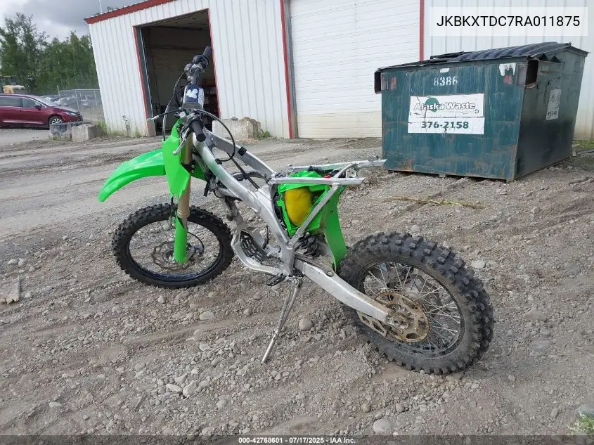 2024 Kawasaki Kx252 D VIN: JKBKXTDC7RA011875 Lot: 42768601