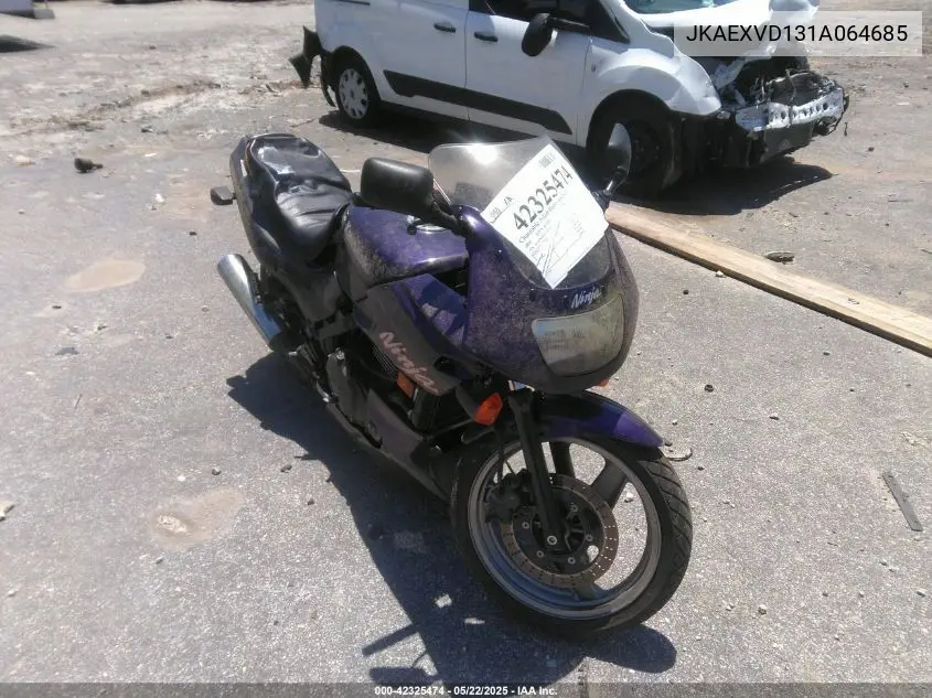 2001 Kawasaki Ex500 D VIN: JKAEXVD131A064685 Lot: 42325474