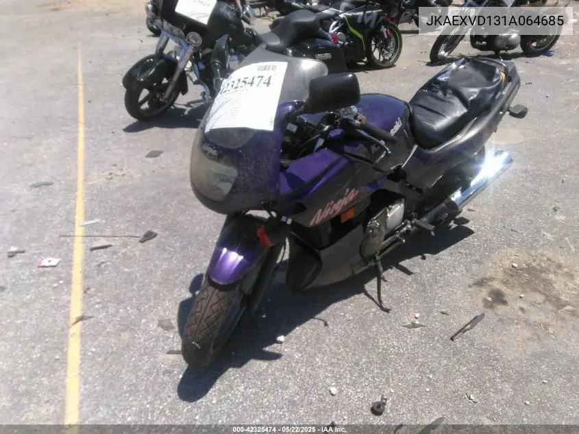 2001 Kawasaki Ex500 D VIN: JKAEXVD131A064685 Lot: 42325474