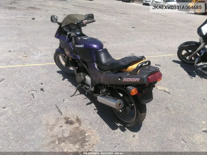 2001 Kawasaki Ex500 D VIN: JKAEXVD131A064685 Lot: 42325474